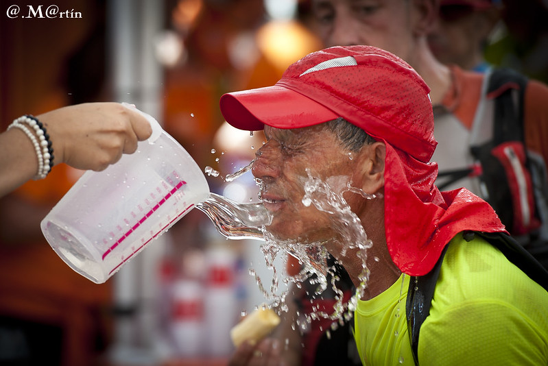 water in the face