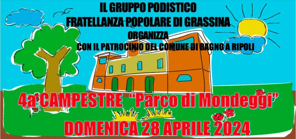 Corri a Mondeggi: banner della quarta edizione della campestre "Parco di Mondeggi"